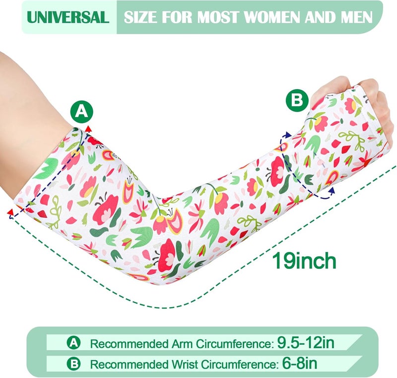 Mukum 4 Pairs Gardening Sleeves Anti-Slip Arm Protection with Thumb Hole Sun Sleeve Cooling Arm Sleeves for Women Men Outdoor - Image 3